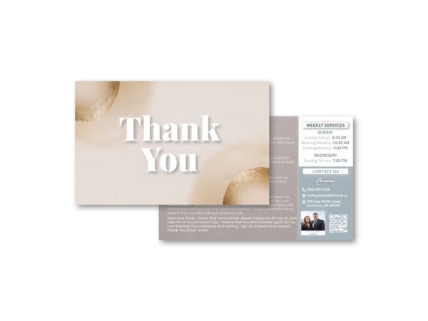 Gospel tract card being handed out during soulwinning