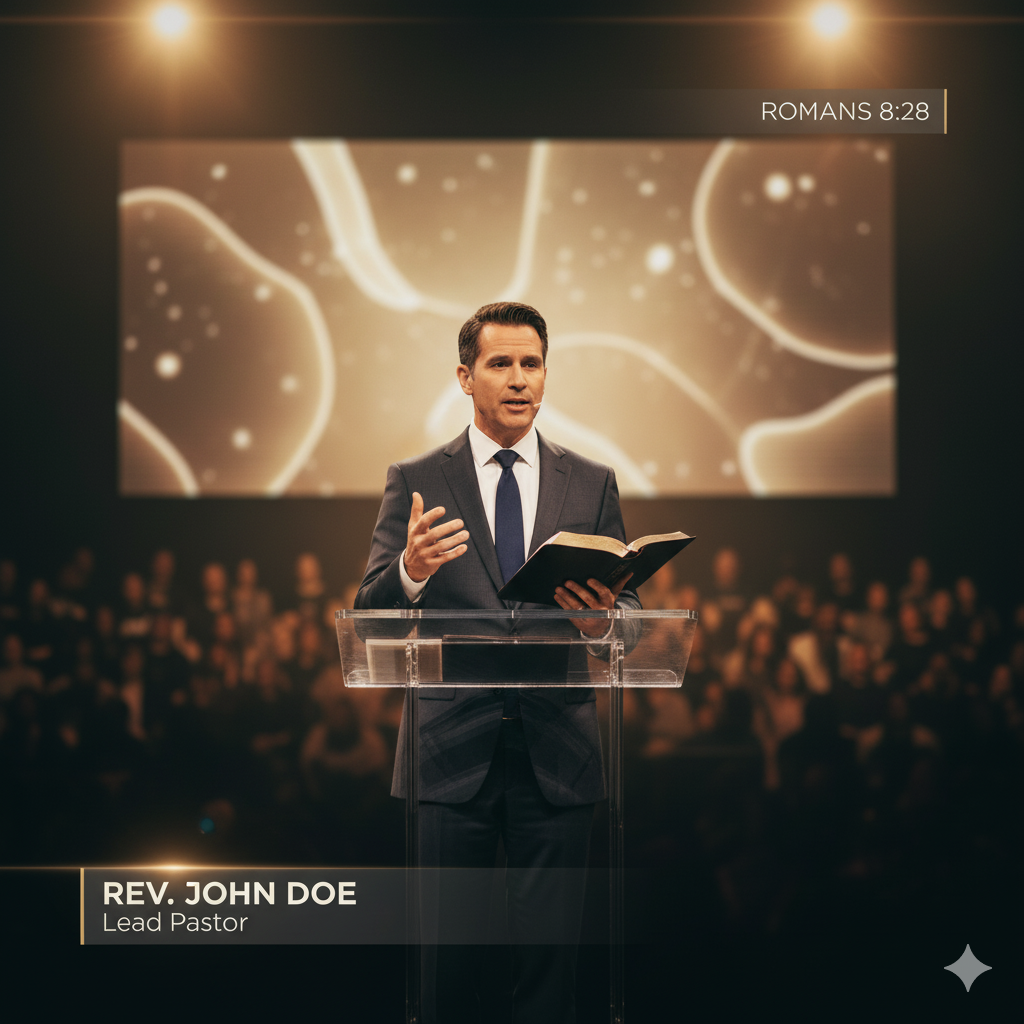 Livestream layout with speaker and clean lower-third title