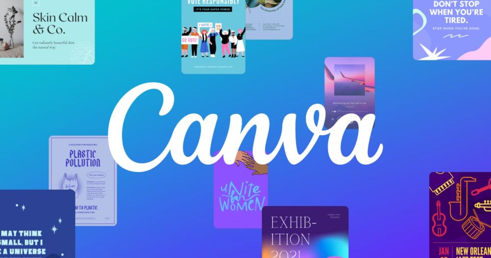Generic design app interface with a church flyer template on screen